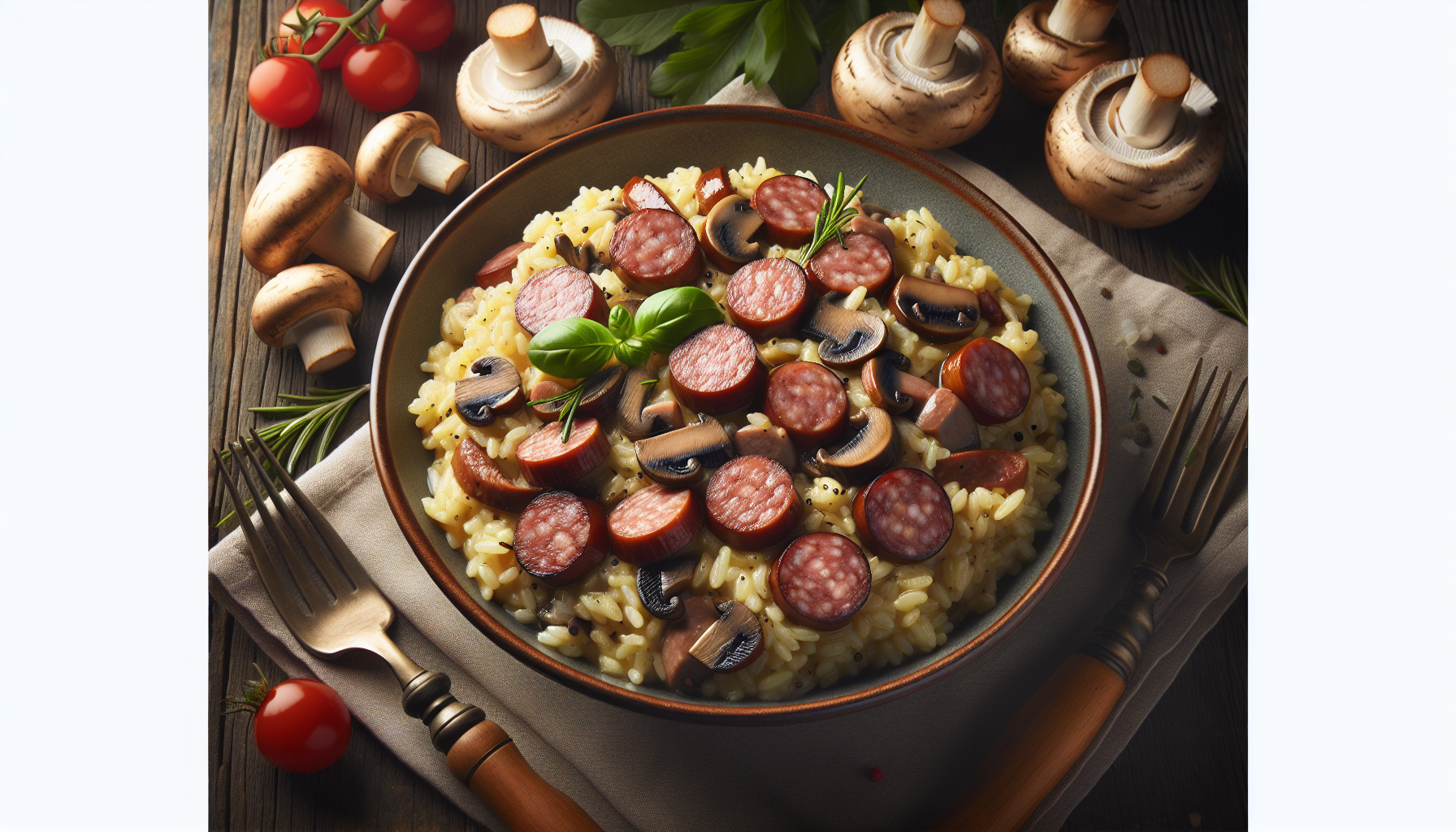 risotto funghi e salsiccia